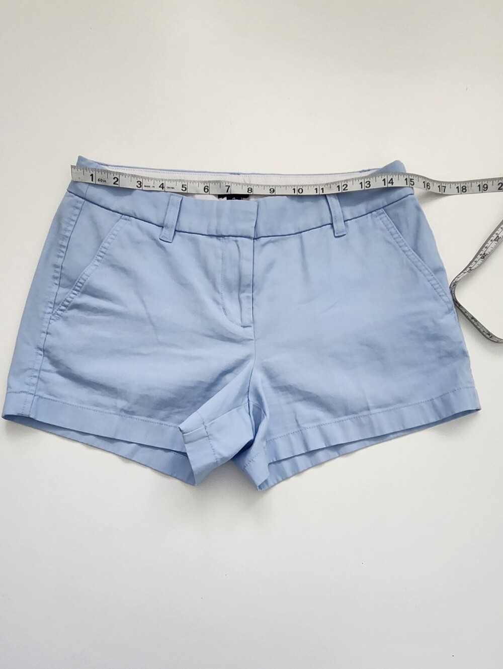 J. Crew Light Blue Chino Shorts Size 4 3" Inseam Excellent Condition